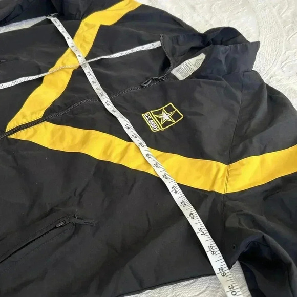 US Army Jacket Mens Large Black Yellow Windbreaker Track Coat Running Adult L - Picture 5 of 10
